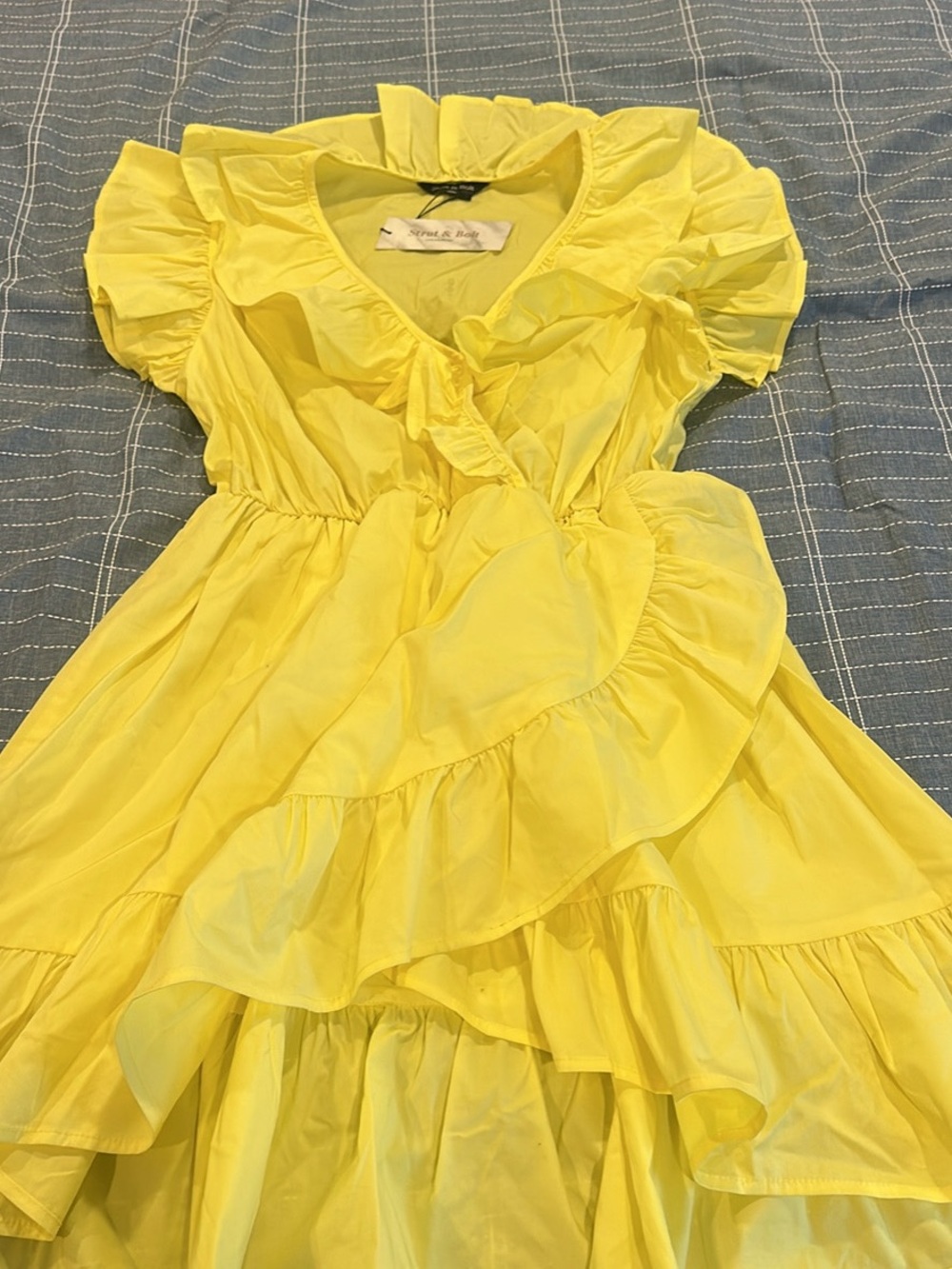 Yellow Ruffle Wrap Kids Dress